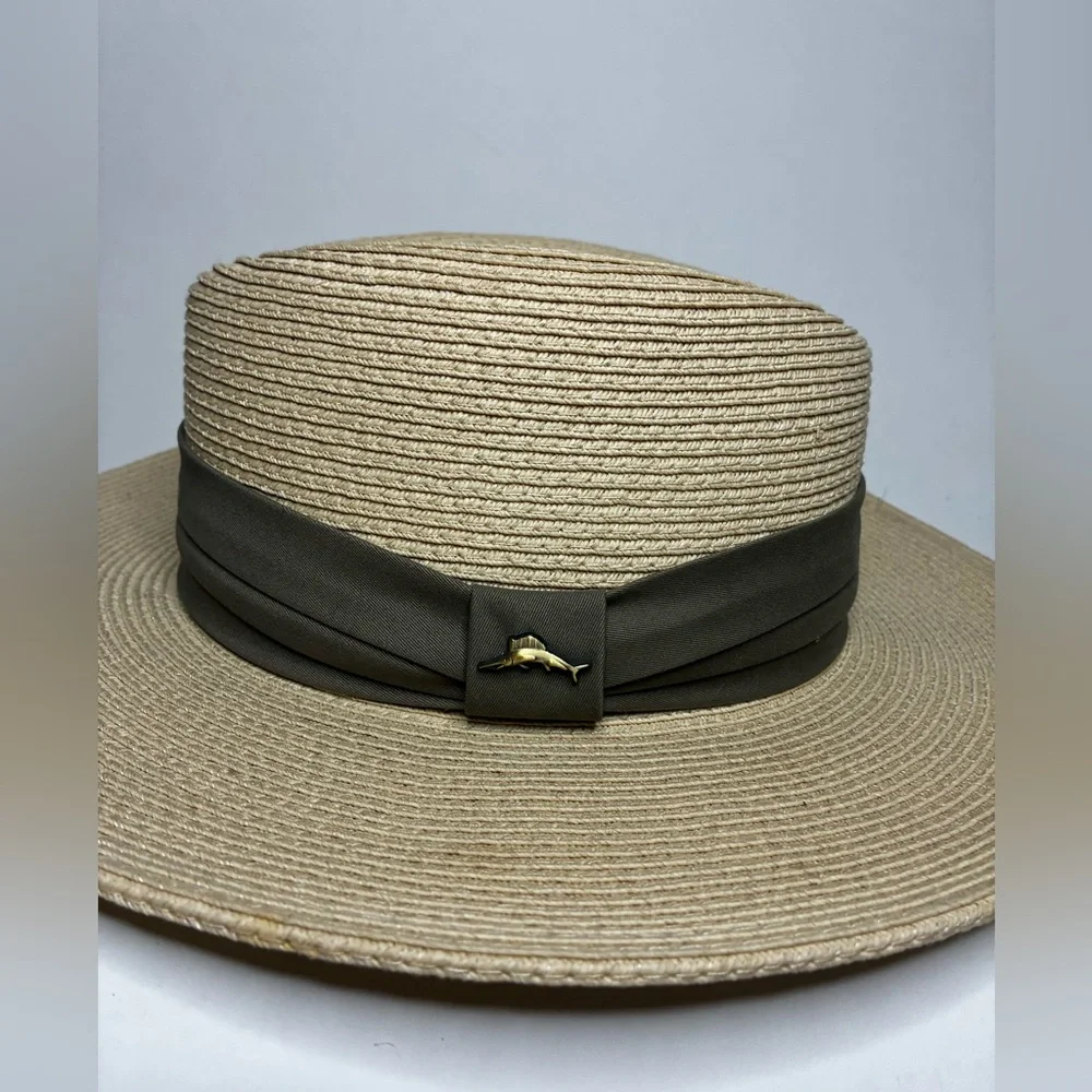 Tommy Bahama straw fedora hat - Picture 2 of 7